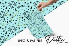Pisces Zodiac Repeat Seamless Pattern - Digital Paper, JPG, Product Image 2