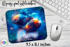 Zodiac Sign Mouse Pad, Pisces Sign Mouse Pad, Horoscope Product Image 1