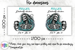 Snarky Skeleton Zodiac Sign Mug Wrap, Pisces Zodiac Mug Product Image 2