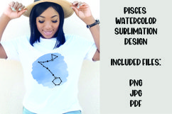 Pisces Watercolor Zodiac Sign Sublimation Design Product Image 1