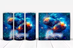 Pisces Zodiac Sign Tumbler Wrap Sublimation| Pisces Tumbler Product Image 3