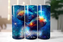 Pisces Zodiac Sign Tumbler Wrap Sublimation| Pisces Tumbler Product Image 2