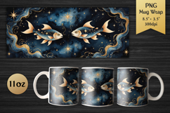 Pisces Zodiac 11oz Mug Wrap. This wrap adds an artistic, astrological flair to your custom mug projects. 