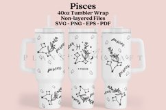 pisces zodiac 40oz quencher tumbler sublimation full wrap high resolution transparant background