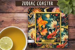 Pisces Zodiac coasters Tarot card square coaster