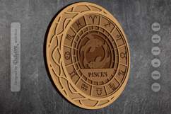 Pisces Zodiac Layered Laser Cut Product Image 3