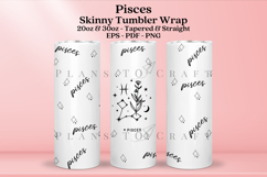 Pisces zodiac skinny tumbler sublimation wrap with high resolution and transparant background are for 20oz and 30oz skinny tumbler