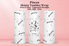 Pisces zodiac skinny tumbler sublimation wrap with high resolution and transparant background are for 20oz and 30oz skinny tumbler