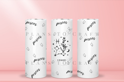 Pisces zodiac skinny tumbler sublimation wrap with high resolution and transparant background are for 20oz and 30oz skinny tumbler
