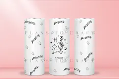 Pisces zodiac skinny tumbler sublimation wrap with high resolution and transparant background are for 20oz and 30oz skinny tumbler