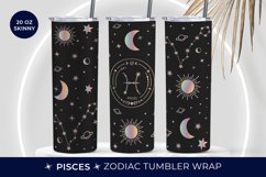 Pisces zodiac symbol tumbler, 20 oz skinny tumbler design Product Image 1