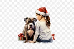 Christmas Dog And Little Girl Clipart Product Image 3