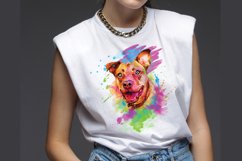 Pitbull Watercolor Sublimation Clipart PNG JPG Product Image 2