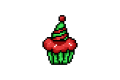 Pixel art birthday cake illustration style design Product Image 1