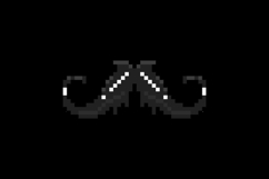 Pixel art black moustache graphic design element Product Image 2