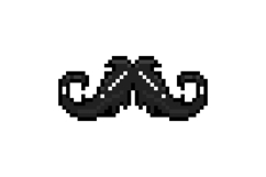Pixel art black moustache graphic design element Product Image 1