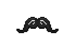 Pixel art black moustache graphic design icon Product Image 1