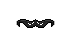 Pixel art black moustache graphic design illustration Product Image 1