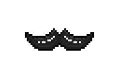 Pixel art black moustache graphic design object Product Image 1