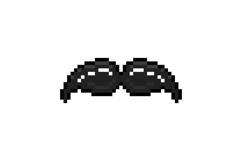 Pixel art black moustache graphic design vector Product Image 1