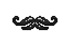 Pixel art black moustache object graphic design Product Image 1
