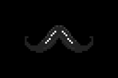 Pixel art black moustache object graphic element Product Image 2
