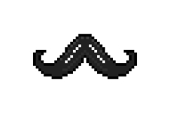Pixel art black moustache object graphic element Product Image 1