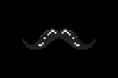 Pixel art black moustache object graphic isolated Product Image 2