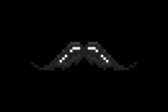 Pixel art black moustache object graphic vector Product Image 2