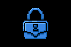 Pixel art blue padlock game asset clipart Product Image 2
