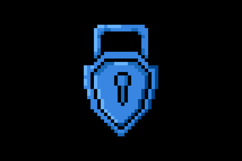 Pixel art blue padlock game asset design Product Image 2