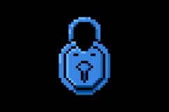 Pixel art blue padlock game asset illustration Product Image 2