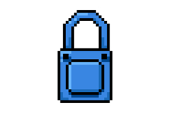 Pixel art blue padlock game asset vector Product Image 1