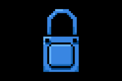 Pixel art blue padlock game asset vector Product Image 2