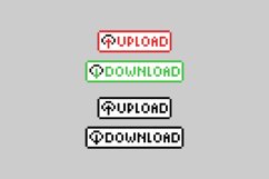 Pixel art button upload and download design vector Product Image 1