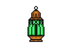 Pixel art decorative islamic lantern isolated Product Image 1