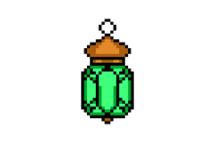 Pixel art decorative islamic lantern vector Product Image 1