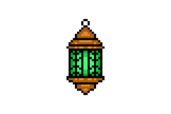 Pixel art decorative lantern object graphic clipart Product Image 1