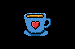 Pixel art drawing coffee cup design clipart Product Image 2