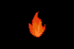 Pixel art flame and fire element object clipart Product Image 2