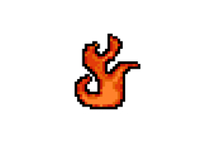 Pixel art flame and fire element object design Product Image 1
