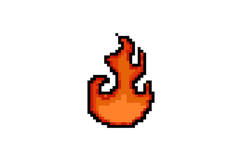Pixel art flame and fire element object graphic Product Image 1