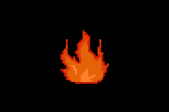 Pixel art flame and fire element object isolated Product Image 2