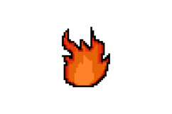 Pixel art flame and fire element object vector Product Image 1