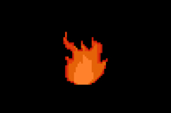 Pixel art flame and fire element object vector Product Image 2