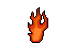 Pixel art flame and fire graphic concept Product Image 1