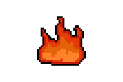 Pixel art flame and fire graphic isolated Product Image 1