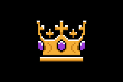 Pixel art gold crown object clipart design Product Image 2