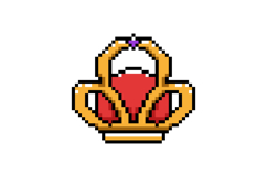 Pixel art gold crown object clipart graphic Product Image 1