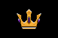 Pixel art gold crown object clipart isolated Product Image 2